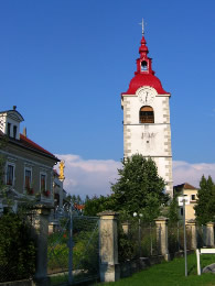 Višinsko barvanje strehe zvonika, križa